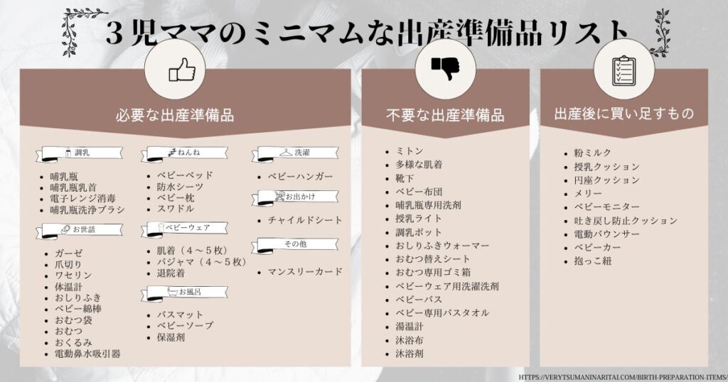 完全版】出産準備「買わなくていいもの」はなに？ゆるミニマリスト3児 